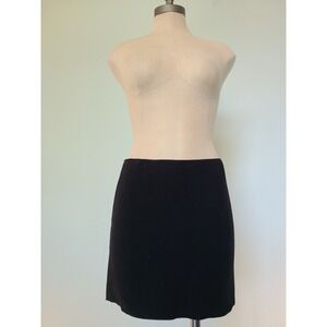 VTG Pollini 6 Mini Pencil Skirt Black Wool Blend Minimalist Euro ‎ Office Siren